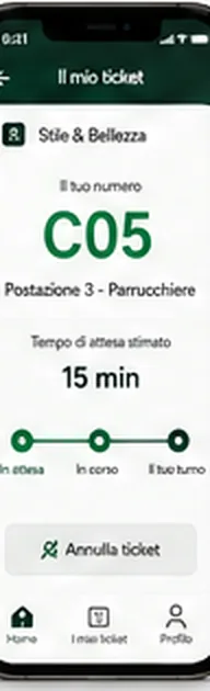 Sul telefono: il proprio numero e la posizione in fila
